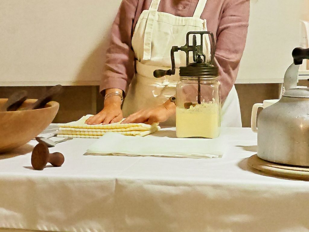 Butter making in the Butter Museum in Shandon.